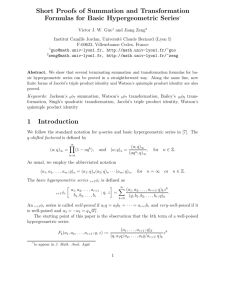 Short Proofs of Summation and Transformation Formulas for Basic
