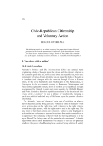 Civic-Republican Citizenship and Voluntary Action