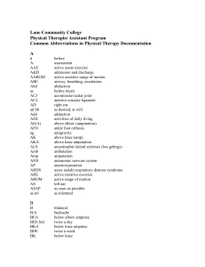 Common Abbreviations in Physical Therapy Documentation