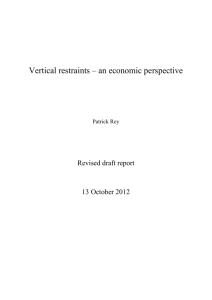 Vertical restraints – an economic perspective