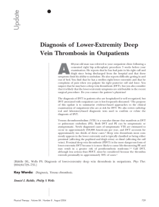 Diagnosis of Lower Extremity Deep Vein Thrombosis in Outpatients.