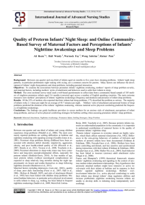 Quality of Preterm Infants' Night Sleep