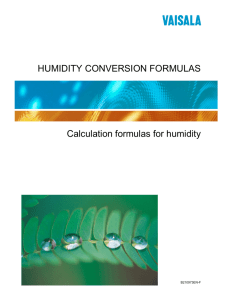 Humidity conversion formulas.