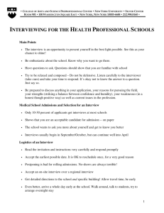 interviewing for the health professional schools