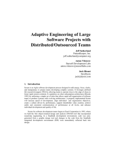 Adaptive Engineering of Large Software Projects with Distributed