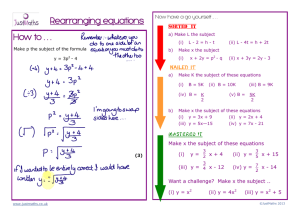 How to . . . Rearranging equations
