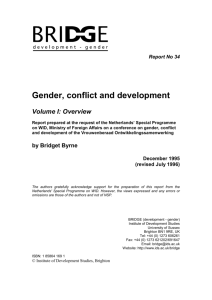 Gender, conflict and development