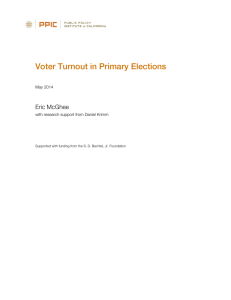 Voter Turnout in Primary Elections - Public Policy Institute of California