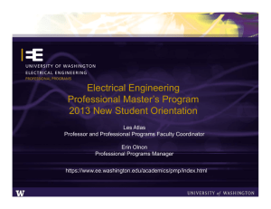 Electrical Engineering Professional Master's Program 2013 New