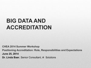 Big Data and Accreditation (June 2014)
