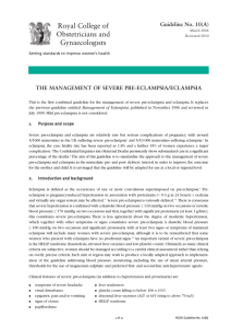 THE MANAGEMENT OF SEVERE PRE