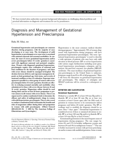 Diagnosis and Management of Gestational Hypertension