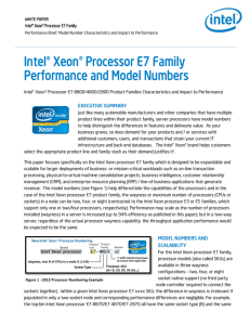 Intel® Xeon® Processor E7 Family Performance and Model Numbers