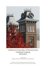 Graduate Catalog  - California University of Pennsylvania