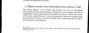 Otero Remembers New Mexico, 1880