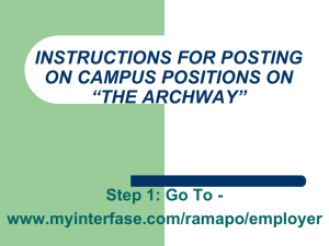 instructions for posting on campus positions on college central job