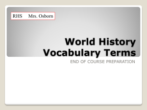 World History Vocabulary Terms