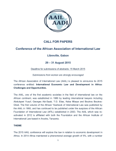 CALL FOR PAPERS Conference of the African Association of