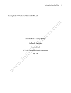 Information Security Policy for Small Business