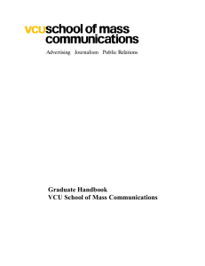 Graduate Handbook VCU School of Mass Communications