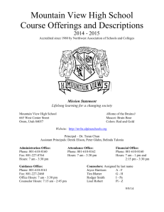 Course Catalog - MOUNTAIN VIEW HIGH SCHOOL COUNSELING