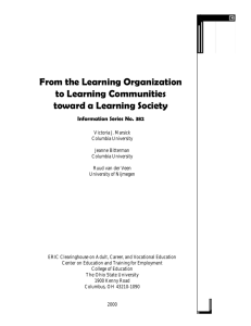 From the Learning Organization to Learning Communities toward a