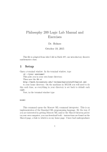 Philosophy 209 Logic Lab Manual and Exercises