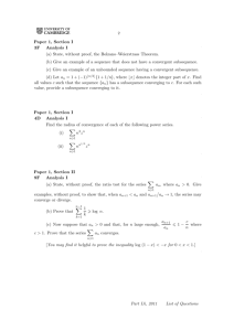 Paper 1, Section I 3F Analysis I (a) State, without proof, the Bolzano
