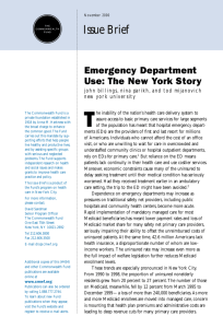 EMERGENCY DEPARTMENT USE: THE NEW YORK STORY