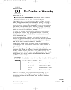 The Premises of Geometry