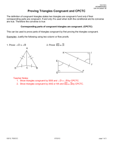 Proving Triangles Congruent and CPCTC
