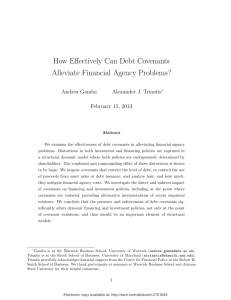 How Effectively Can Debt Covenants Alleviate Financial Agency