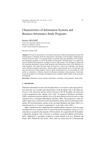 Characteristics of Information Systems and Business Informatics
