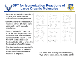 DFT for Isomerization Reactions of Large Organic Molecules