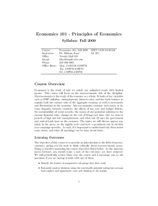 Economics 101 - Principles of Economics