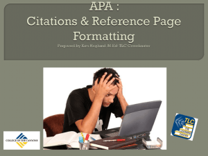 In Text Citations APA 6th Edition