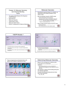 Molecular Geometry VSEPR Models 1 VSEPR Models 2