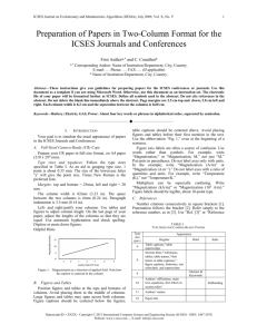Preparation of Papers in Two-Column Format for the ICSES