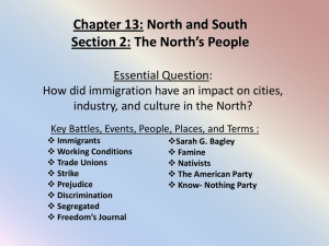 Chapter 13: North and South Section 2: The North's People