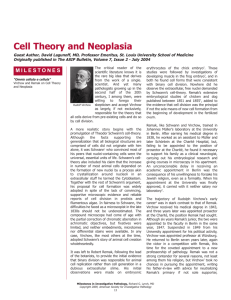 Cell Theory and Neoplasia - American Society for Investigative
