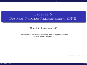 Lecture 5: Business Process Reengineering (BPR)