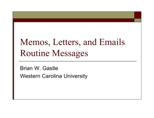Routine and Good-Will Messages - Paws.wcu.edu.