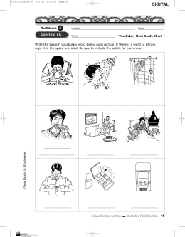 Antes de ver el video ¿Comprendes? Actividad 1 Answers will vary.