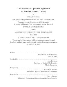 The Stochastic Operator Approach to Random Matrix Theory Brian D