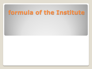 formula of the Institute