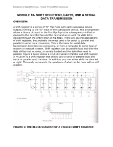 module 10- shift registers,uarts, usb & serial data transmission