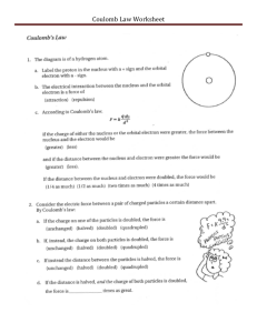 Coulomb Law Worksheet - LWC Physics Fundamentals LWC