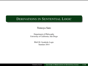 Derivations in Sentential Logic