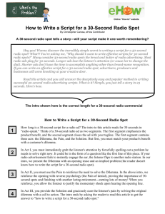 How to Write a Script for a 30-Second Radio Spot