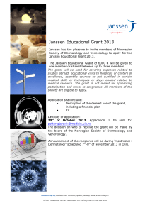 Janssen Educational Grant 2013